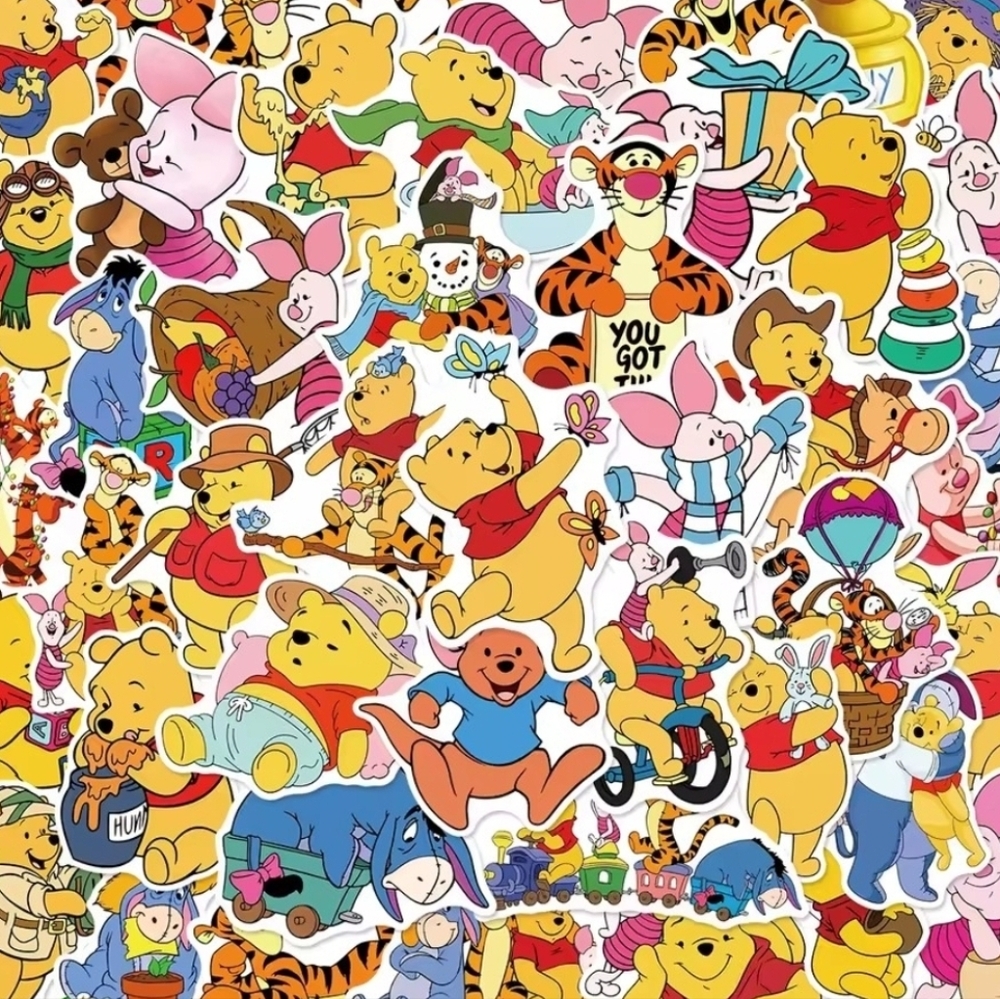 Colorful Winnie the Pooh Decal Sticker Set